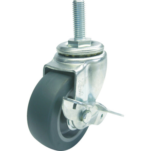 YUEI Screw-in type Swivel Caster Elastomer Wheel diameter 100mm With stopper S type ST-S type Screw size M16 x 40 Pitch 2 ST-100ELS-M16-40 1 piece