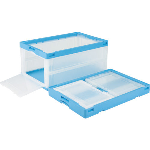 リス　折りたたみコンテナＣＢ−７６ＮＲＴ　５９１７５９　扉付　青　CB-76NRT　1 個