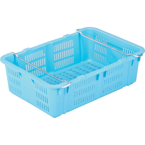 リス　コンテナ用部材　１１６８７７　メッシュコンテナプラスケットＮｏ．４８０用ステンレス製ステッキング金具　青　11687-7　1 Ｓ