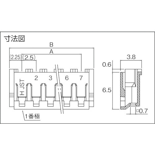 ＪＳＴ　ＥＨコネクタ用ハウジング　１００個入り　EHR-6　1 袋