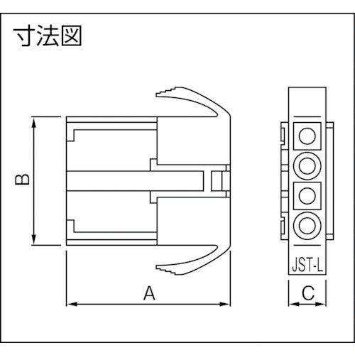 ＪＳＴ　ＥＬコネクタ用ハウジング　リセプタクル　１００個入り　ELR-03V　1 袋