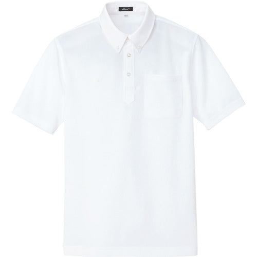 Aitos Button-down short-sleeve polo shirt, white, S, 10599-001-S, 1 unit