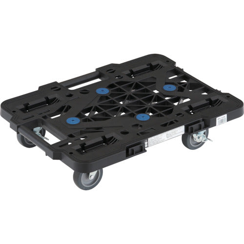 ＴＲＵＳＣＯ　樹脂製平台車　　ルートバンメッシュタイプ　５１５Ｘ３８５　４輪自在　ストッパー付　黒　MPK-500JS-BK　1 台