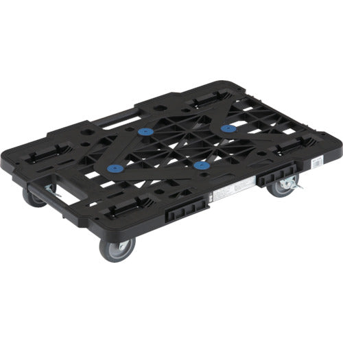 TRUSCO 수지제 평대차 루트 밴 메쉬 타입 615X415 4륜 자재 스토퍼 부착 블랙 MPK-600JS-BK 1대