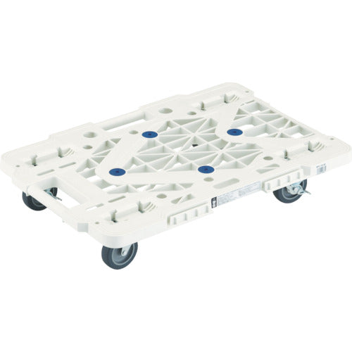 TRUSCO 수지제 평대차 루트 밴 메쉬 타입 615X415 4륜 자재 스토퍼 부착 화이트 MPK-600JS-W 1대