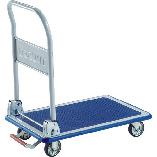 ＴＲＵＳＣＯ　プレス製台車　ドンキーカート　折りたたみ式７４０×４８０　ピン式固定車ストッパー付　101NKB　1 台