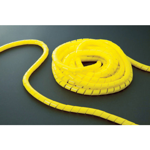 TRUSCO Spiral Tube 10m, Bundle Diameter φ7.5-30.0, Yellow, TSP10Y, 1 Roll