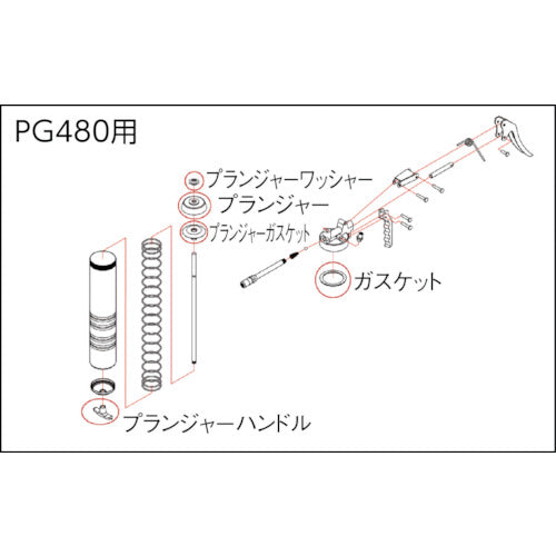 ＴＲＵＳＣＯ　高圧グリスガンＰＧ−４８０用　プランジャーガスケット　PG480007　1 個