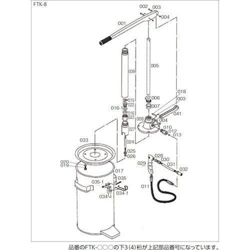 TRUSCO Handle Bricator FTK-8/70 Common Nozzle Head FTK-032 1 pc