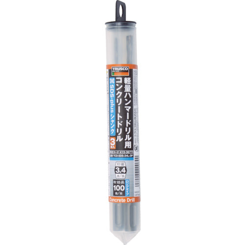 TRUSCO 경량 해머 드릴 용 콘크리트 드릴 롱 세트 (SDS 생크 TCD-SDS-35L-3P 1 S