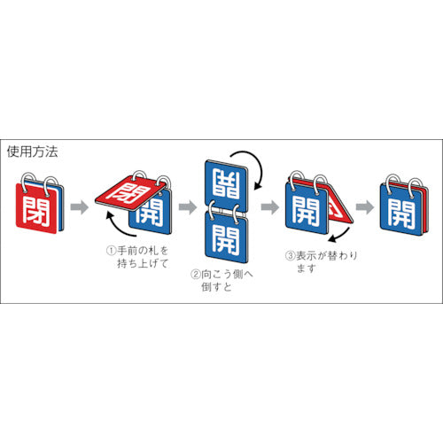 ＴＲＵＳＣＯ　バルブ開閉表示板両面用　吊り下げロープ付　６５角　T857-50　1 組