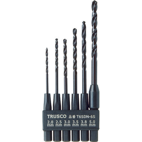 TRUSCO Hexagonal Shaft Metal Drill Set of 6 T6SDN-6S 1 S