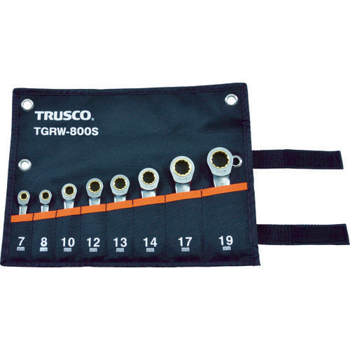 TRUSCO 래칫 콤비네이션 렌치 세트 (쇼트 타입) 8 개 세트 TGRW-800S 1 S