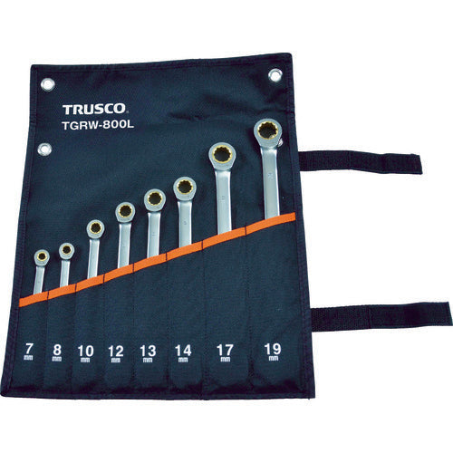 TRUSCO 래칫 콤비네이션 렌치 세트 (롱 타입) 8 개 세트 TGRW-800L 1 S