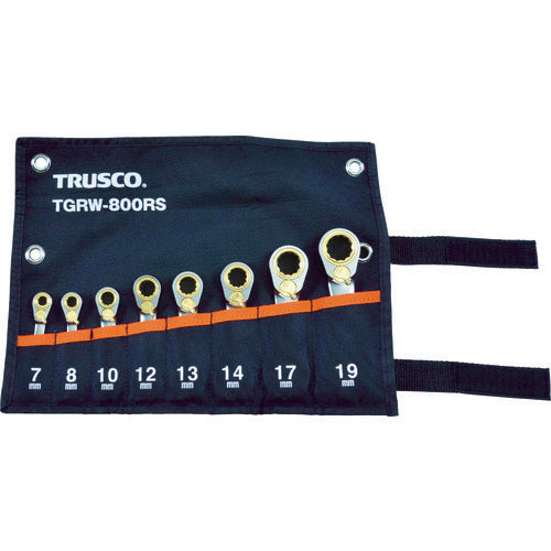 TRUSCO Switchable Ratchet Combination Wrench Set (Short Type) 8 Pieces TGRW-800RS 1 S