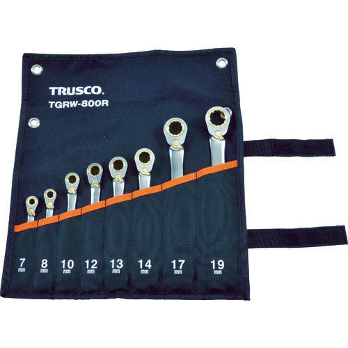 TRUSCCO 전환식 래칫 콤비네이션 렌치 세트(스탠다드) 8개 세트 TGRW-800R 1 S