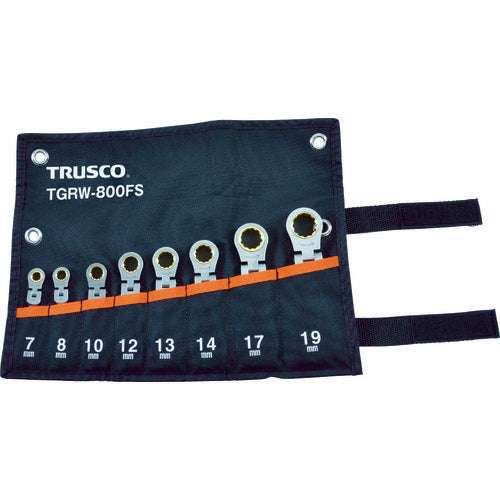 TRUSCCO 목진 래칫 콤비네이션 렌치 세트(쇼트 타입) 8개 세트 TGRW-800FS 1 S