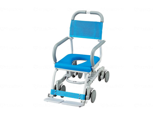 Uchie Shower Raku 4-Wheel Free-Folding O-Shaped Seat