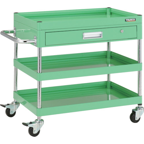 ＴＲＵＳＣＯ　ツールワゴン　ファルコンワゴン７５０Ｘ５００　１段浅引出付　ゴム車輪　ヤンググリーン　FAW-773Z-YG　1 台