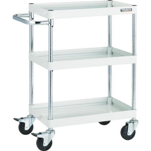 TRUSCO Tool Wagon Falcon Wagon 600X400 Rubber Wheels White FAW-963-W 1 Unit