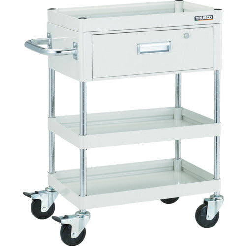 TRUSCCO 툴 왜건 팔콘 왜건 750X500 1단 인출부 고무 바퀴 화이트 FAW-973V-W 1대