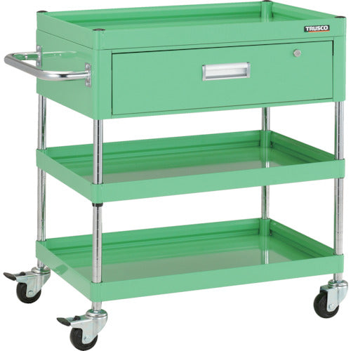 TRUSCCO 툴 왜건 팔콘 왜건 750X500 1단 인출부 고무 바퀴 영 그린 FAW-973V-YG 1대