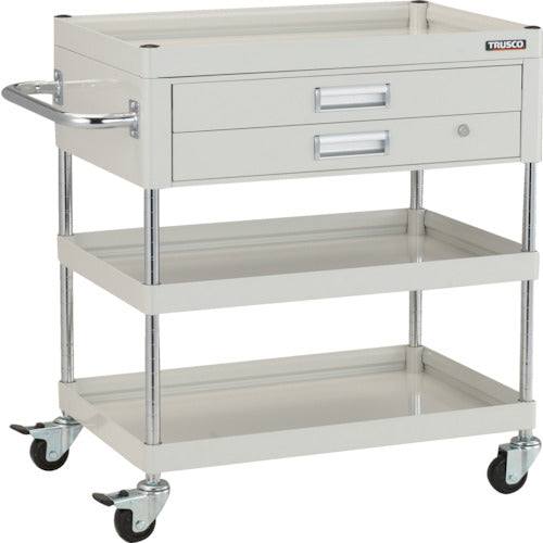 TRUSCCO 툴 왜건 팔콘 왜건 750X500 2단 인출부 고무 바퀴 화이트 FAW-973X-W 1대