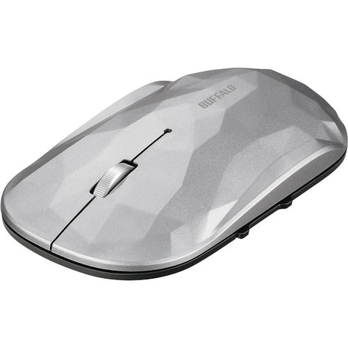 BAFFALO Thin 5-Button Bluetooth Blue LED Mouse Geometry Silver BSMBB530GSV 1 pc