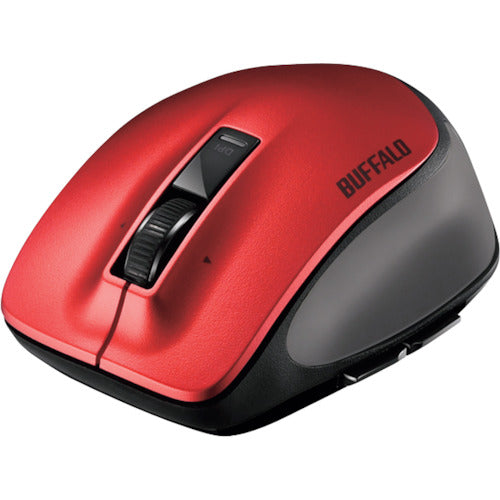 BAFFALO Bluetooth BlueLED Premium Fit Mouse, Medium Size, Red, BSMBB500MRD, 1 pc