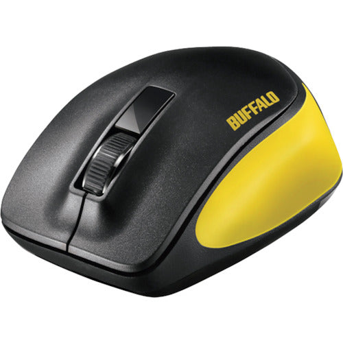 BAFFALO Wireless Blue LED 3 Button Premium Fit Mouse Yellow BSMBW300MYE 1 pc