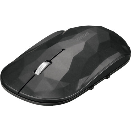 BAFFALO Thin 5-Button Bluetooth Blue LED Mouse Geometry Black BSMBB530GBK 1 pc
