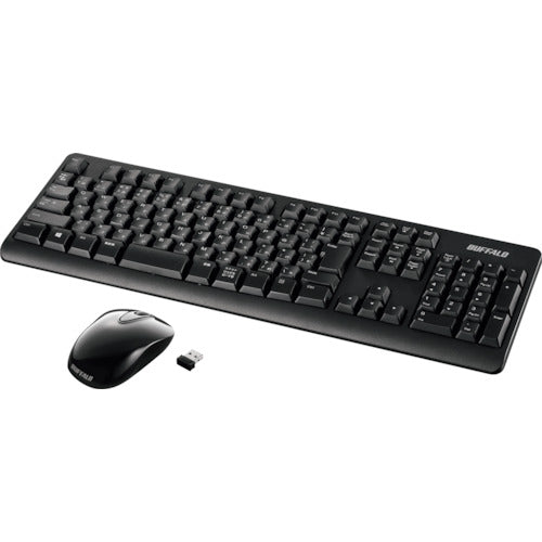 BAFFALO Wireless 2.4GHz Full Keyboard and Silent Mouse Set Black BSKBW120SBK 1 piece