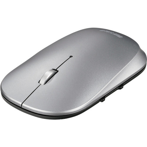 BAFFALO Thin 5-Button Bluetooth Blue LED Mouse Normal Silver BSMBB530NSV 1 pc