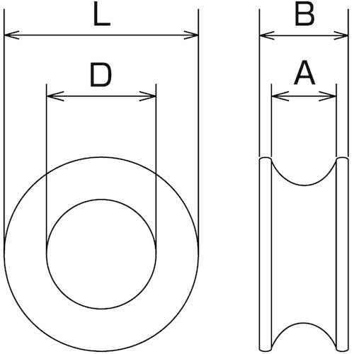 水本　ステンレス　丸シンブル　適合ロープ径９ｍｍ　B-3049　1 袋