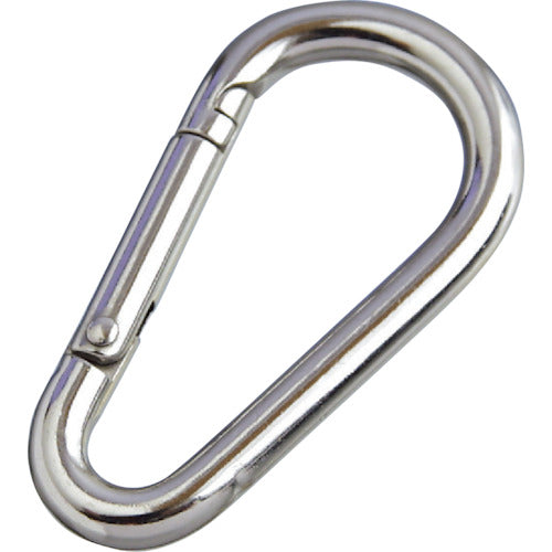 Mizumoto Stainless Steel Eggplant-Shaped Carabiner (without ring) Wire diameter 5.5mm Length 60mm NK-5.5A 1 pc
