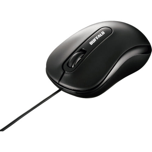 BAFFALO Wired Optical Mouse 3 Button Type M Size Black BSMOU050MBKZ 1 pc