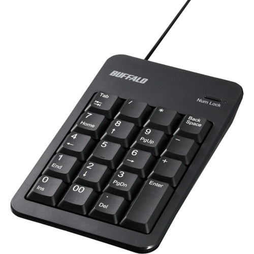 BAFFALO Wired Numeric Keyboard with Tab Key/USB Hub Black BSTKH100BK 1 pc