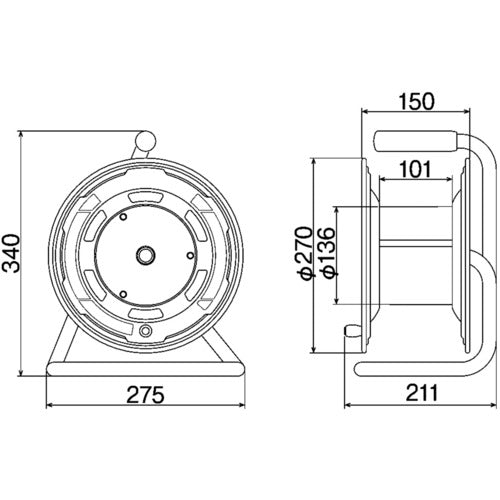 하타야 온도 센서 부착 코드 릴 단상 100V20M ST-20S 1대