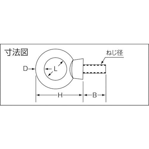 ＮＡＮＩＷＡ　アイボルト　三価クロメート　Ｍ６　EB8100006　1 個