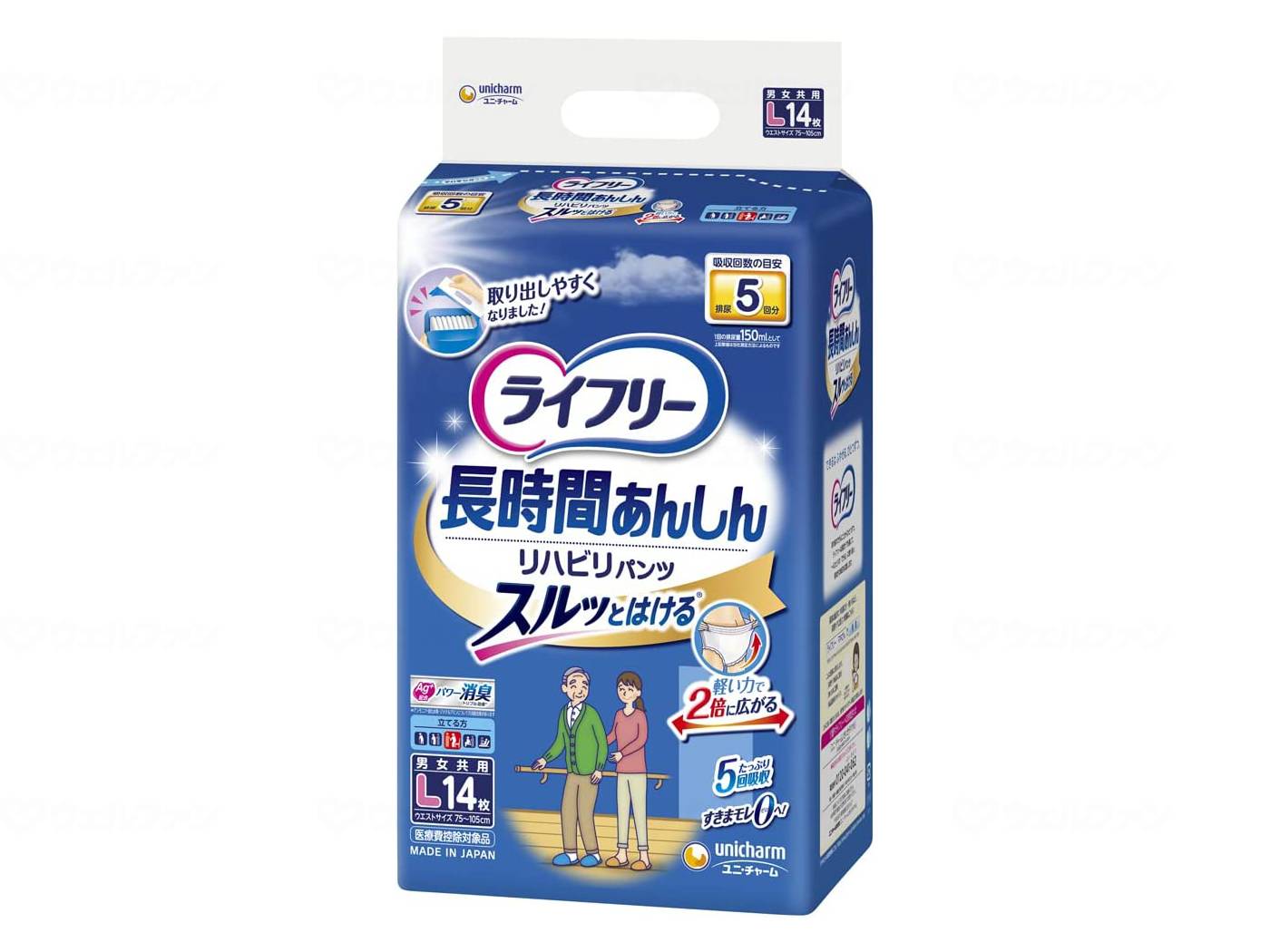 Unicharm T Long-lasting Rehabilitation Pants L 14 pieces Case L