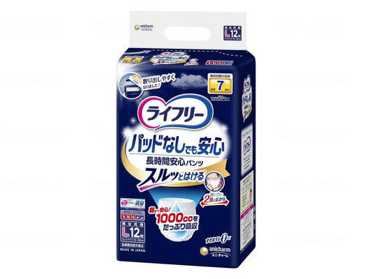 ユニ・チャームTﾊﾟｯﾄﾞなしでも長時間安心ﾊﾟﾝﾂL12枚 袋 L