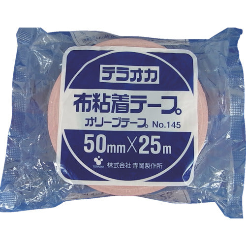 ＴＥＲＡＯＫＡ　カラーオリーブテープ　ＮＯ．１４５　赤　５０ｍｍ×２５Ｍ　145 R-50X25　1 巻