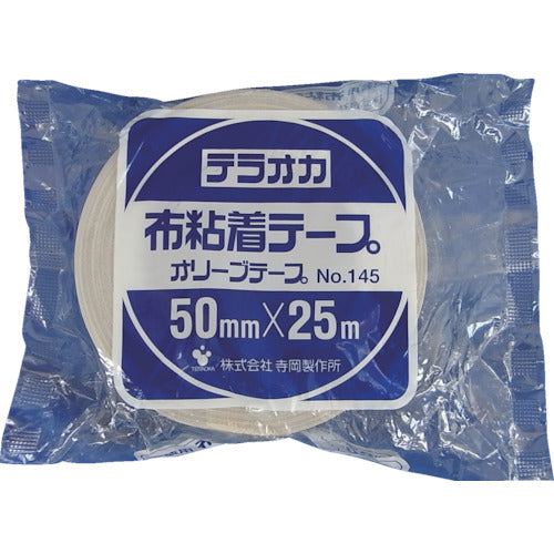 ＴＥＲＡＯＫＡ　カラーオリーブテープ　ＮＯ．１４５　シルバー　５０ｍｍ×２５Ｍ　145 SV-50X25　1 巻