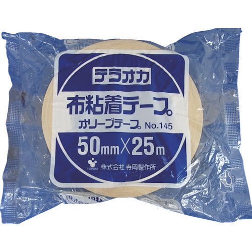 ＴＥＲＡＯＫＡ　カラーオリーブテープ　ＮＯ．１４５　黄　５０ｍｍ×２５Ｍ　145 Y-50X25　1 巻