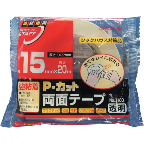 ＴＥＲＡＯＫＡ　Ｐ−カット両面テープ　ＮＯ．７１００　１５ｍｍＸ２０Ｍ　7100 15X20　1 巻