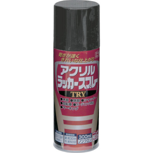 니페 아크릴 래커 스프레이 TRY 300ml 광택 블랙 222T004-300 4976124253638 1 개