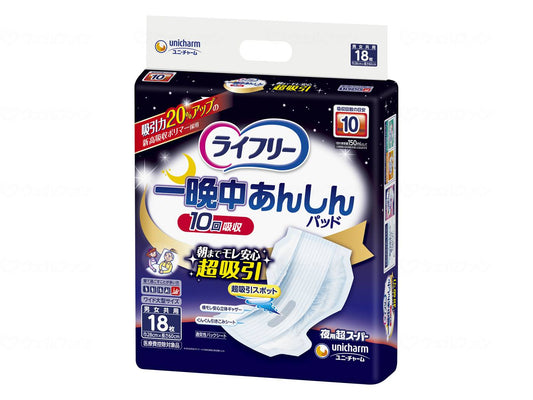 ユニ・チャームT一晩中あんしん尿とりパッド超ｽｰﾊﾟｰ18枚 袋 18枚