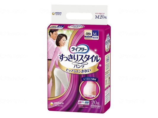 ユニ・チャームﾗｲﾌﾘｰすっきりｽﾀｲﾙﾊﾟﾝﾂ ｹｰｽ ﾋﾟﾝｸM20枚