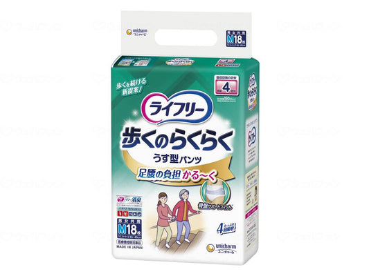 ユニ・チャームT歩くのらくらくうす型ﾊﾟﾝﾂ4回 袋 M