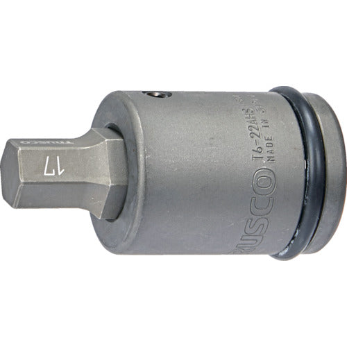 ＴＲＵＳＣＯ　インパクト用ヘキサゴンソケット差替式ソケット・ビット　差込角１９．０ｍｍ　対辺１７ｍｍ　T6-17AHH　1 Ｓ